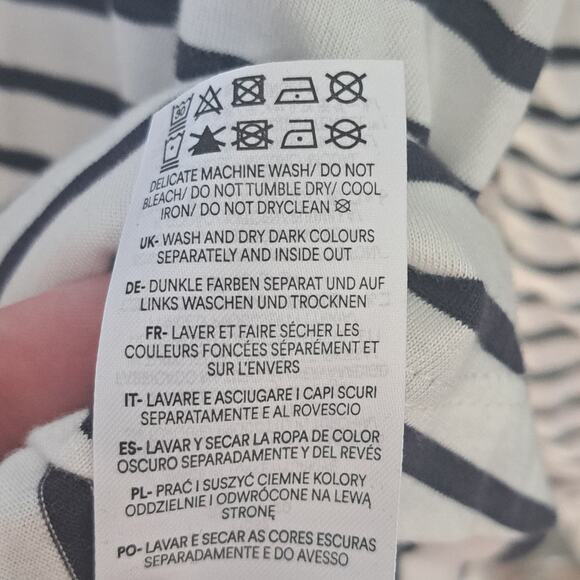 Boden Broderie Ruffle Detail Top White/Navy Stripe Women's Plus 20/22 - Picture 7 of 8